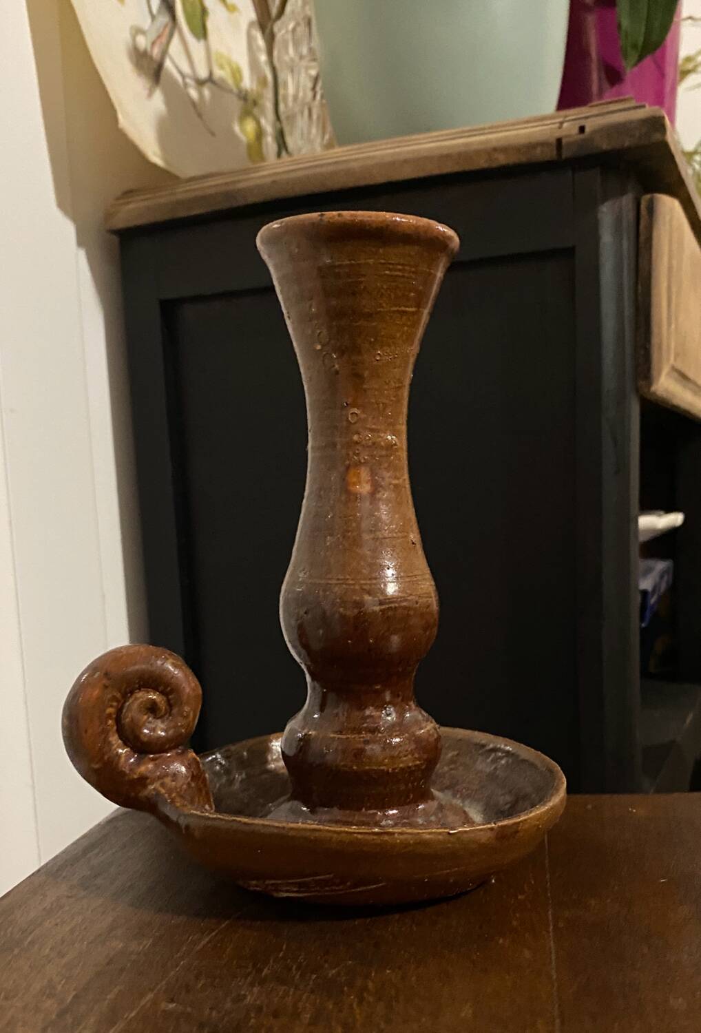 Stoneware candle holder