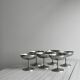 6 coupelles sur pied en inox