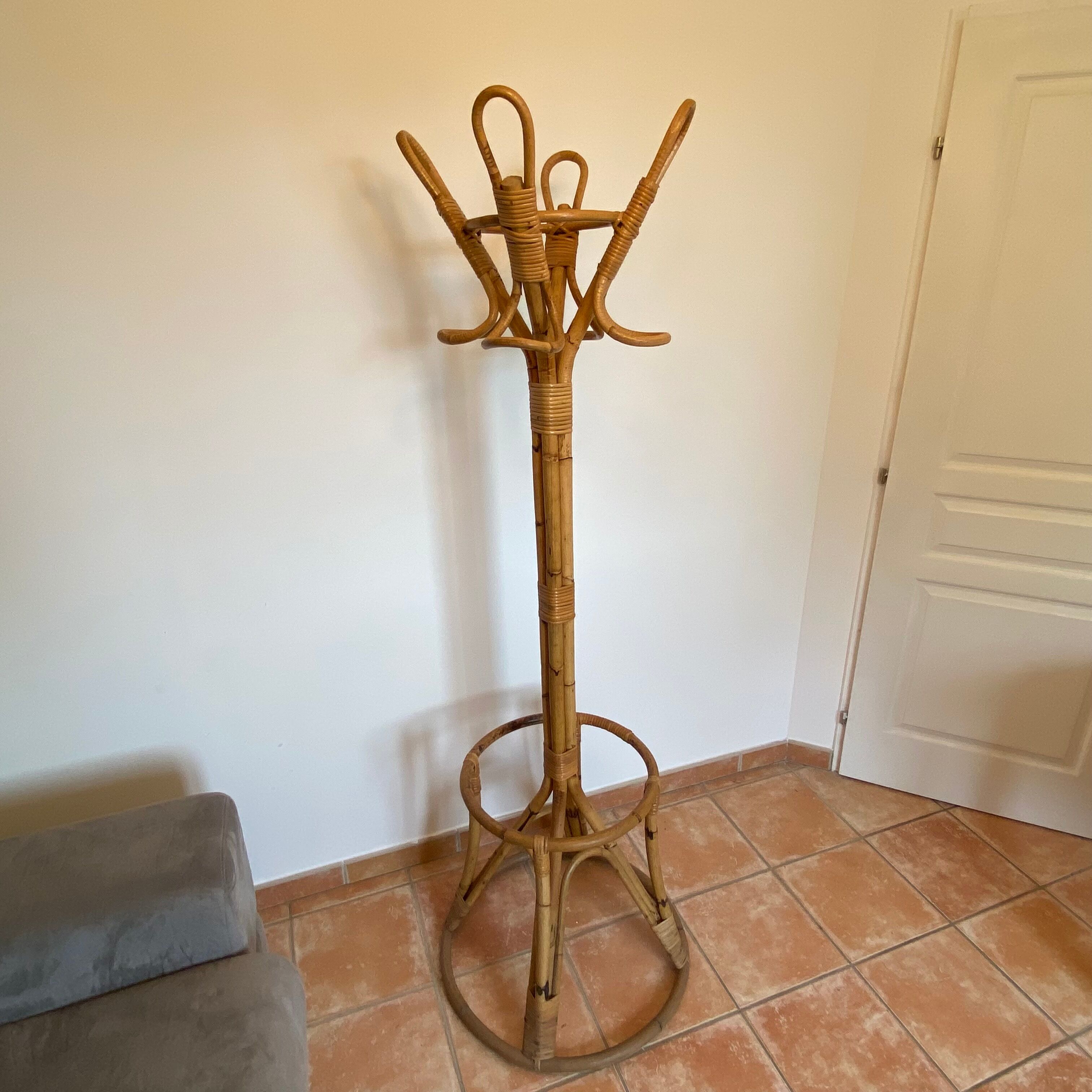 Bamboo parrot coat holder, 1970