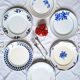 6 old mismatched earthenware dinner plates