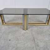 Vintage brass and chrome coffee table, 1970s