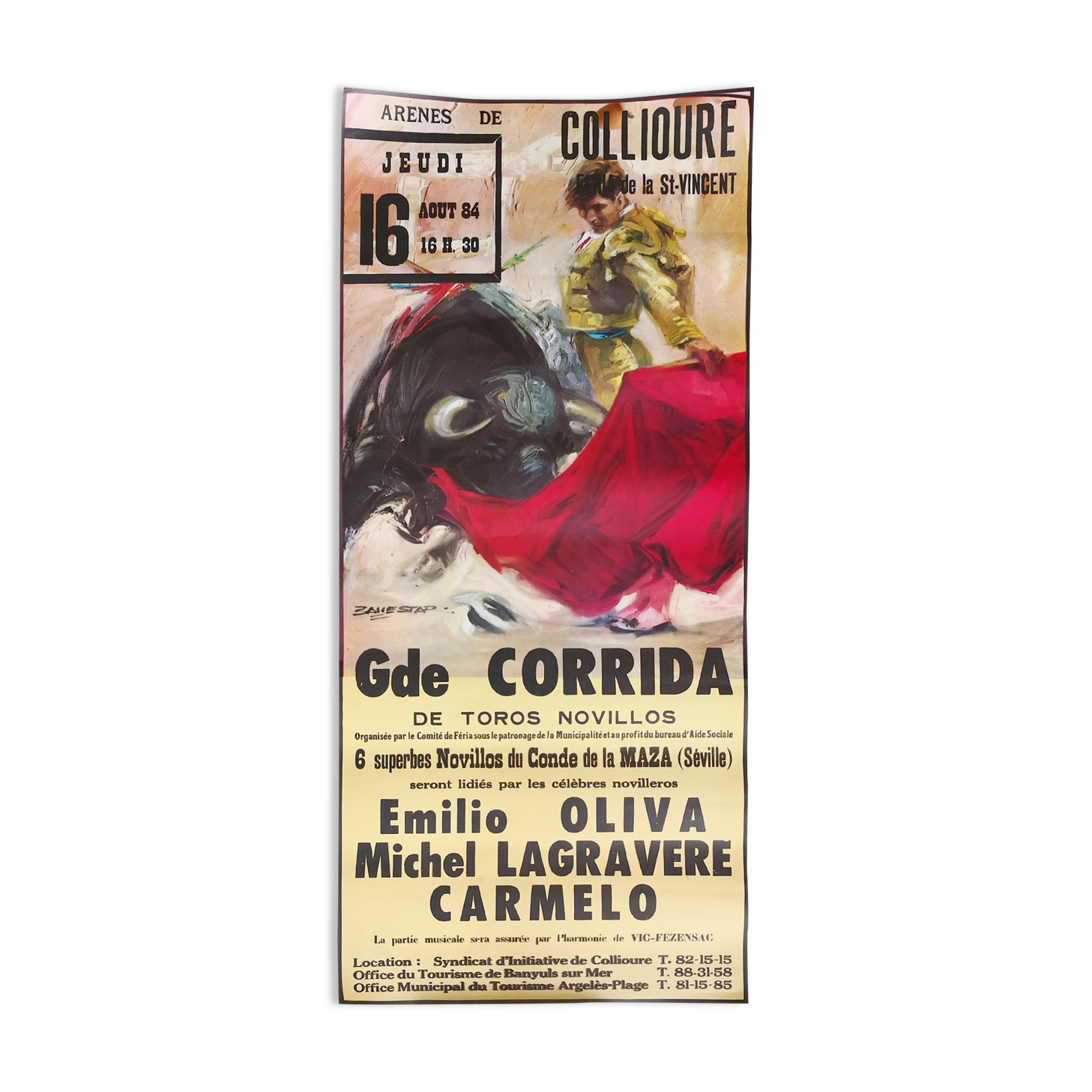 Collioure 1984 bullfight poster