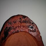 Signature glazed terracotta mask to identify in the taste of vintage accolay 1960 1970