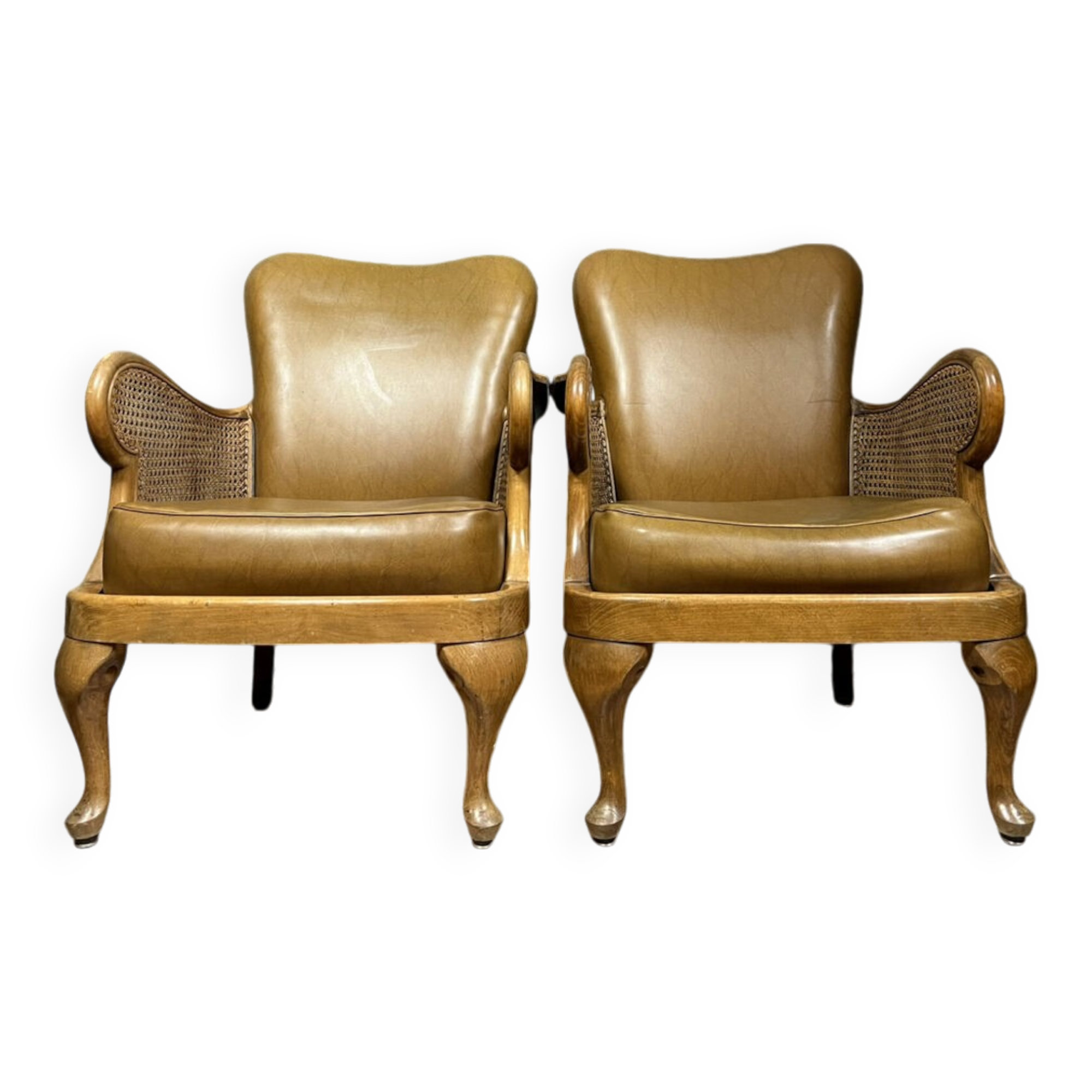 Pair of English Chippendale style armchairs, Art Deco period, circa 1920