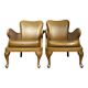 Pair of English Chippendale style armchairs, Art Deco period, circa 1920
