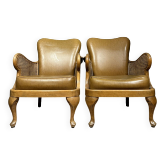 Paire de fauteuils Anglais de style Chippendale époque Art déco vers 1920
