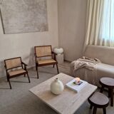 Natural travertine square Kalia coffee table 90x90