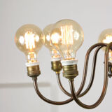 Viennese minimal brass 8-arm chandelier