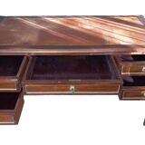 Empire desk with solid wood and leather top