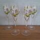4 beautiful Belle Époque champagne flutes by Perrier Jouët