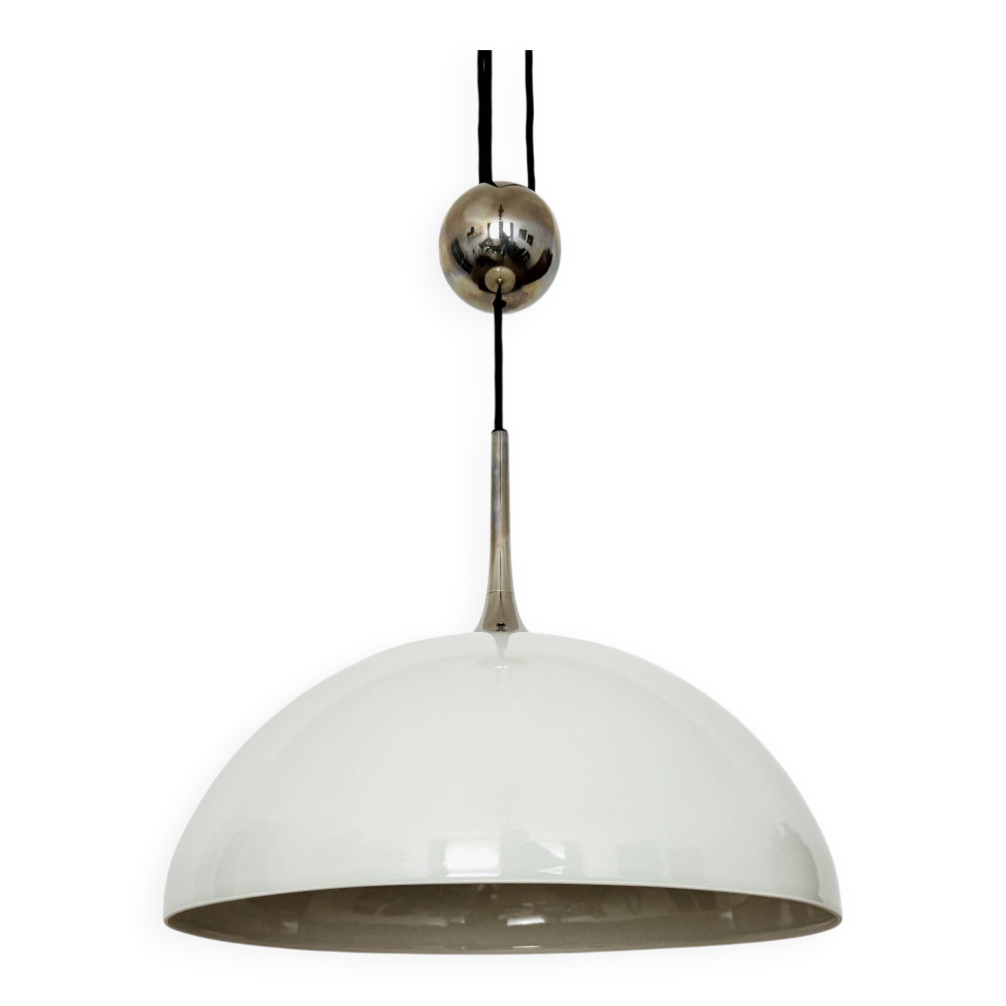 Adjustable Posa Pendant Lamp with Porcelain Shade by Florian Schulz