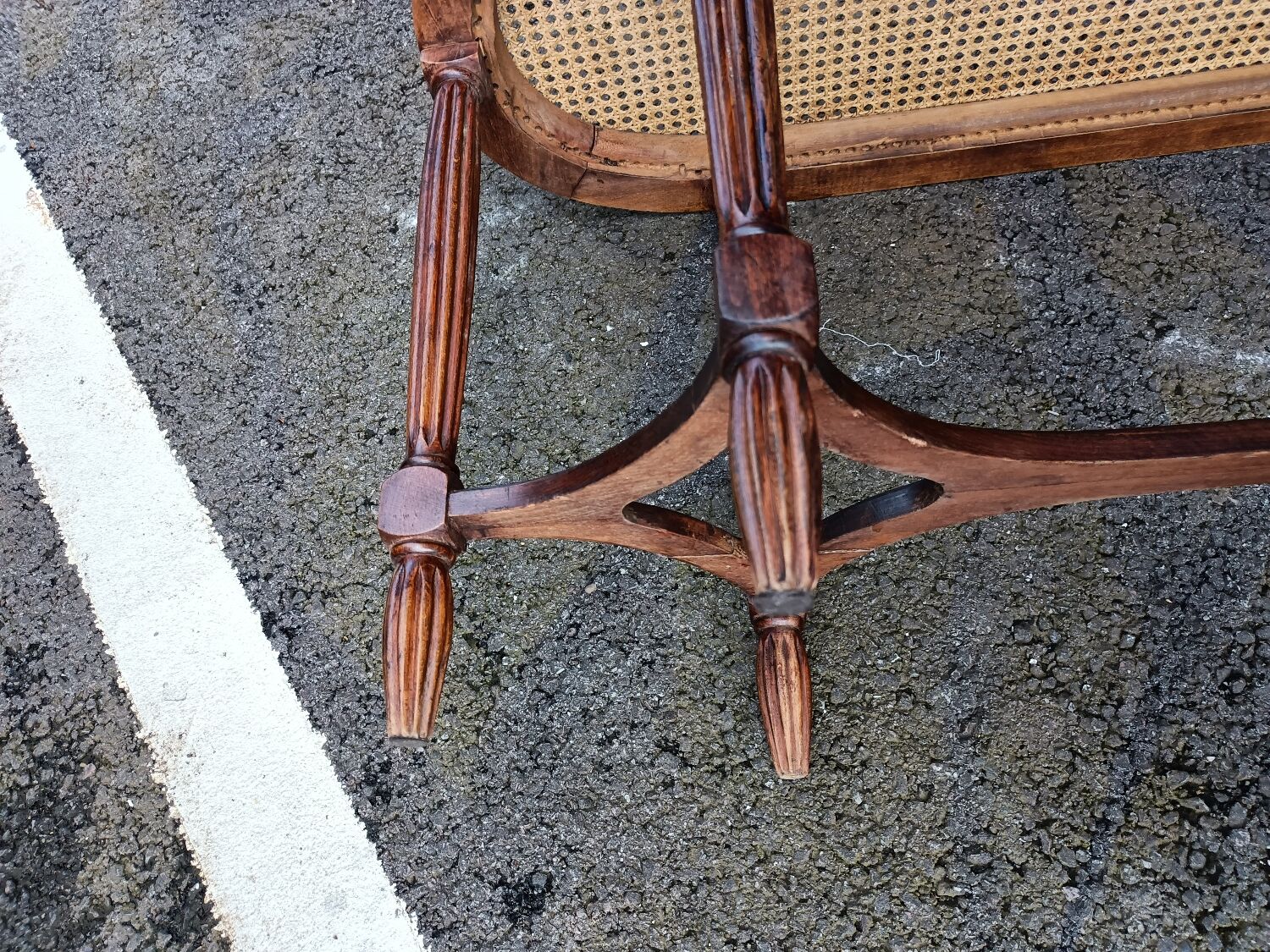 Banquette de piano bois style louis XVI
