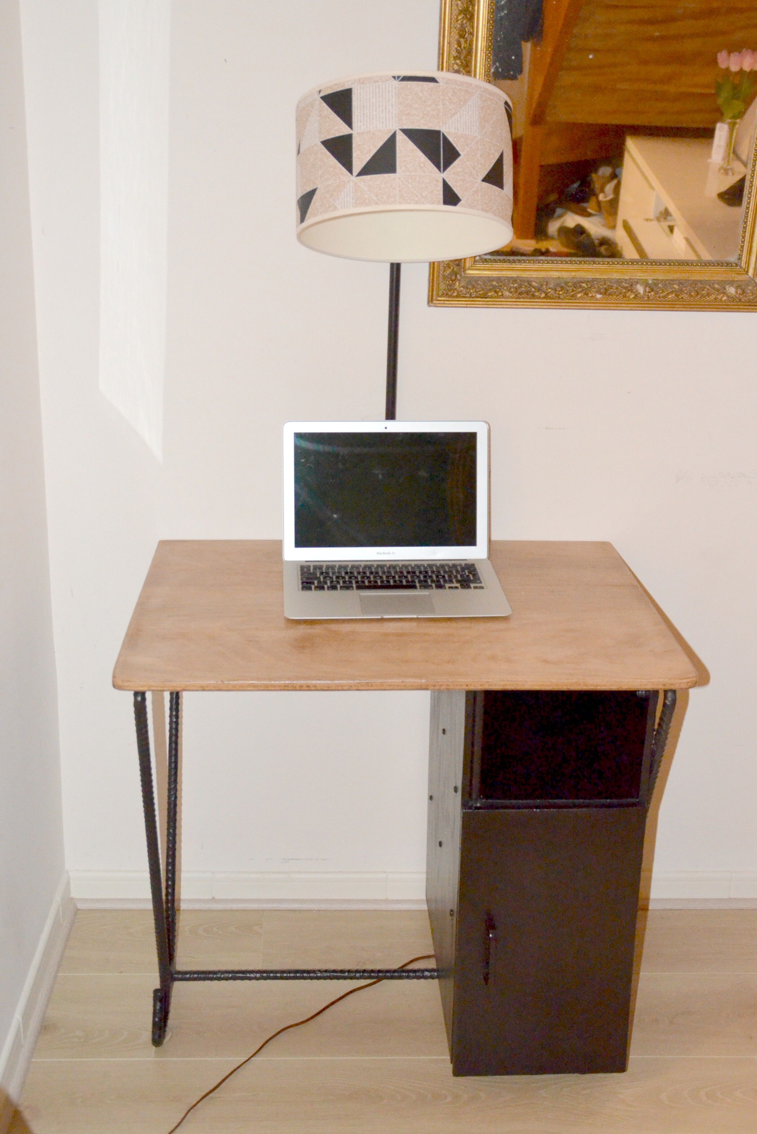 Desk with lamp
