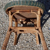 Coffee table vintage in two-tone rattan