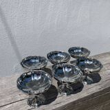6 large stainless steel bowls 1970