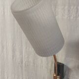 Wall lamp in gilded brass and opaline - mid. 20th century