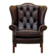 Traditional English Wingback Chesterfield Leather Armchair