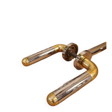 Rare vintage golden and silver metal handle