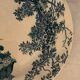 9 dessert plates old chickens, geese and pheasants blue field service Terre de Fer