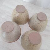 Set of 4 Large Pyrite Stone Bowls