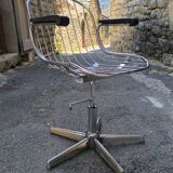70s chrome metal armchair