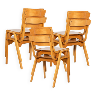 Set of 6 Stackable School Chairs by Stafford for Tecta