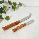 Bamboo handle cheese and butter knives