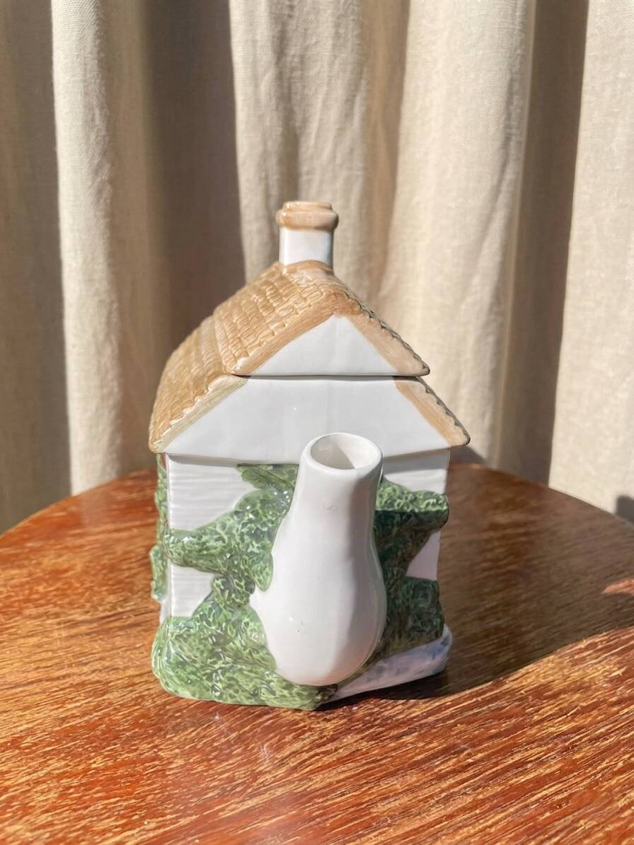 English cottage slipware teapot