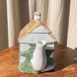 English cottage slipware teapot