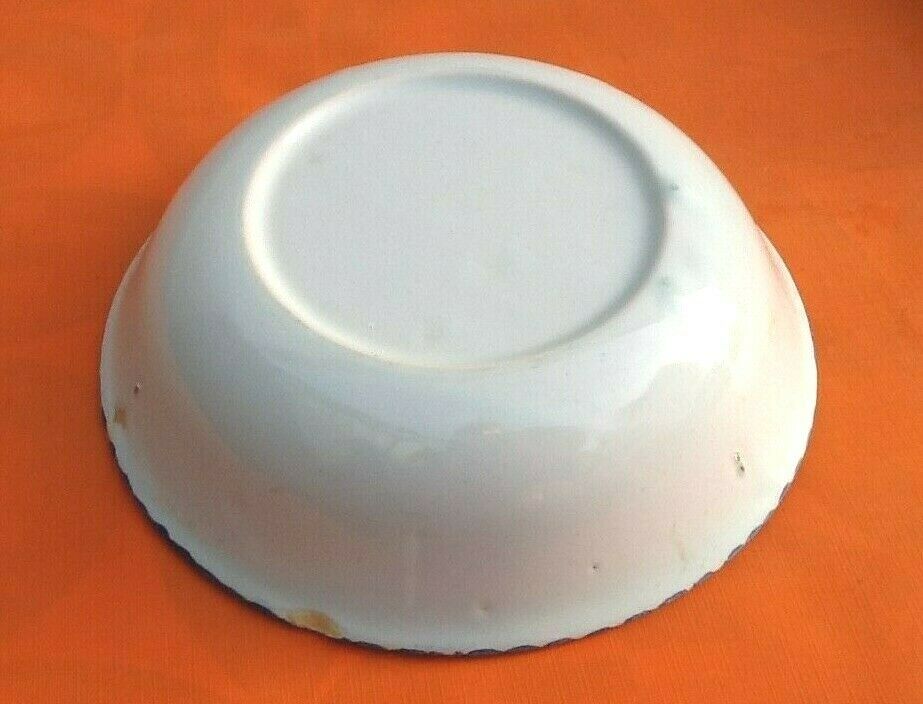Old round and hollow dish Charolles earthenware Rooster decoration