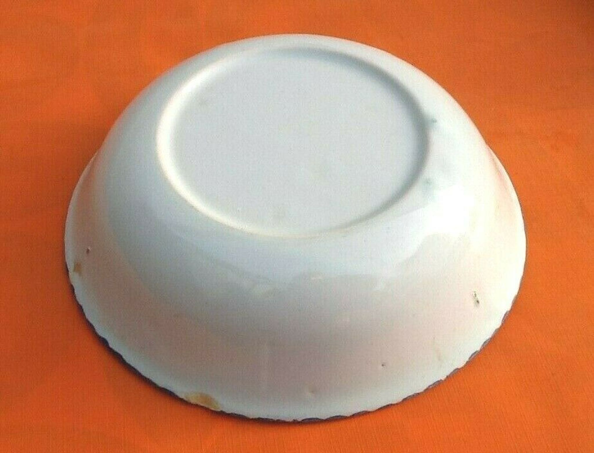 Old round and hollow dish Charolles earthenware Rooster decoration