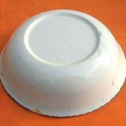 Old round and hollow dish Charolles earthenware Rooster decoration
