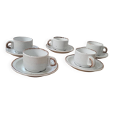 Set of 5 cups and 5 saucers Sarreguemines France