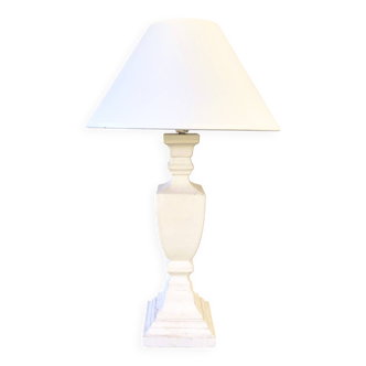 Baluster lamp, new 2M fabric cable, cotton lampshade