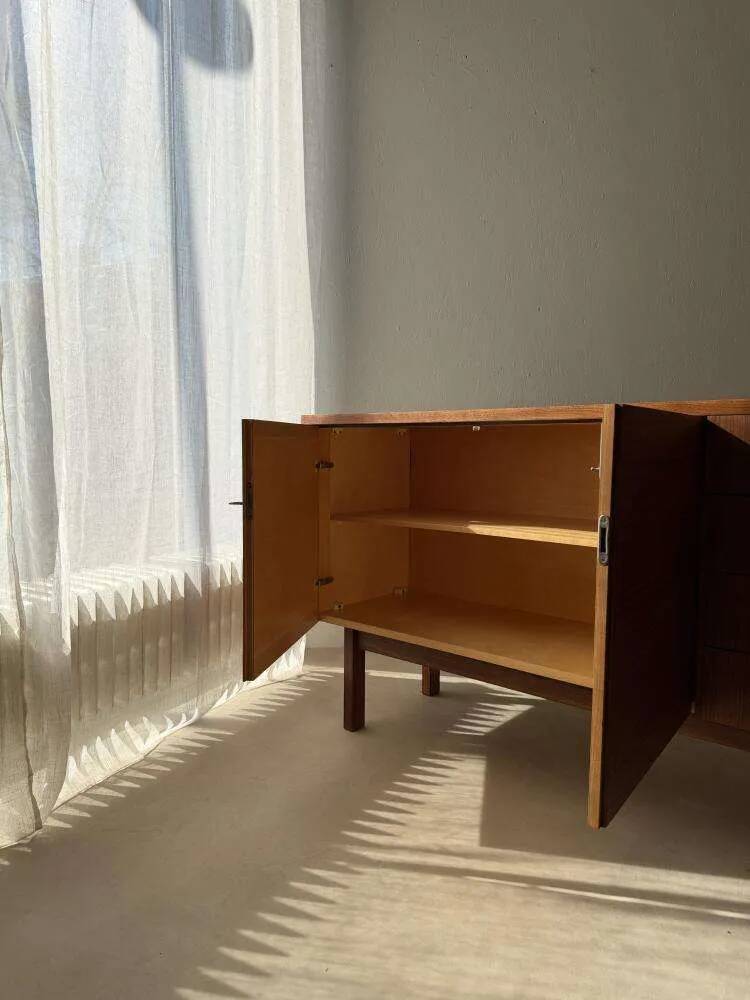 Vintage minimalist sideboard 1960s walnut