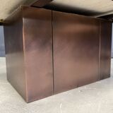 Pair of copper and travertine coffee tables by Belgochrom, 1970s