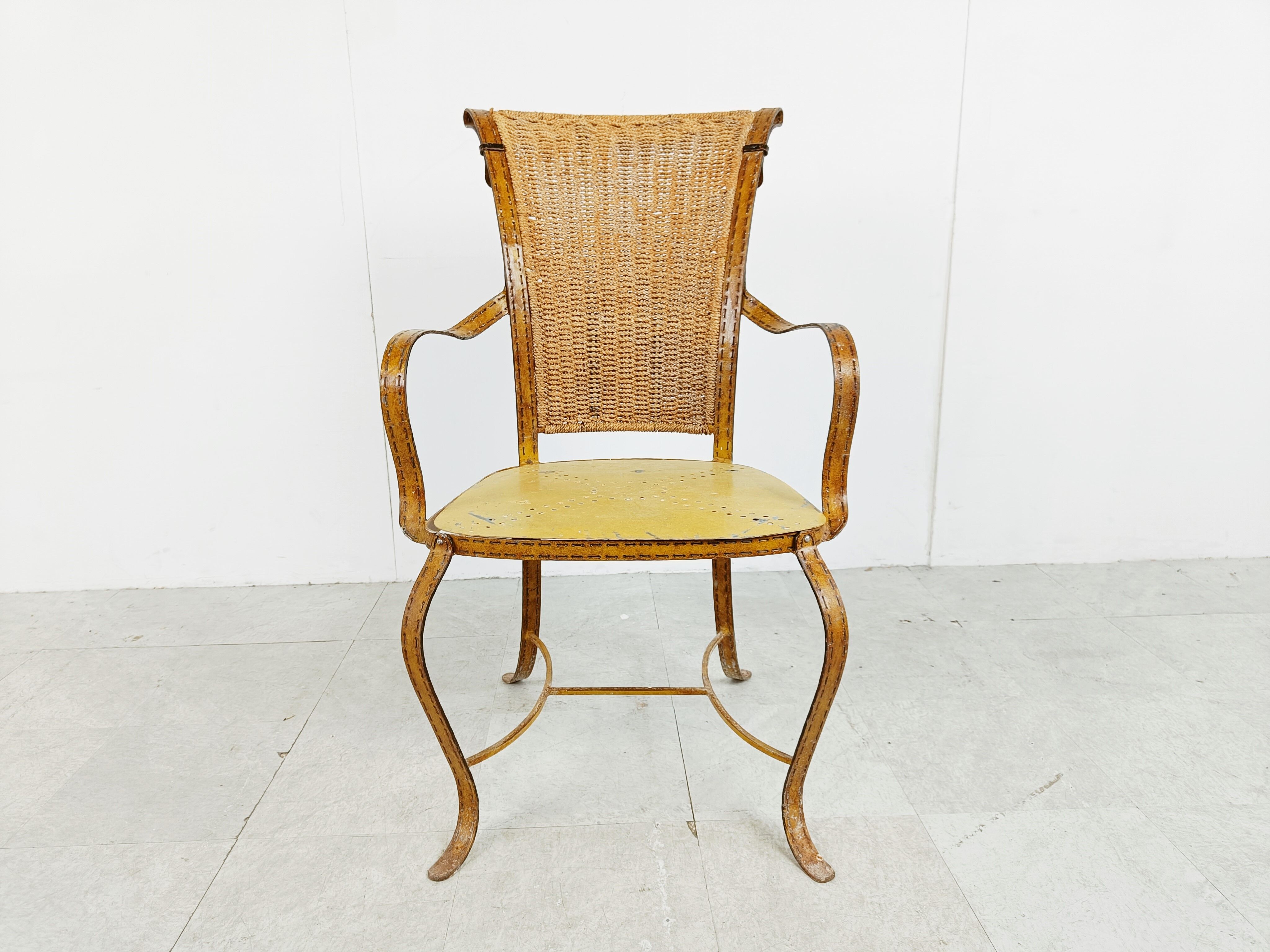 Vintage faux leather italian armchair, 1960s