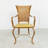 Vintage faux leather italian armchair, 1960s