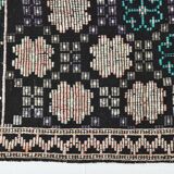 Blue & Black Handmade Wool Kilim Rug, 194x305Cm