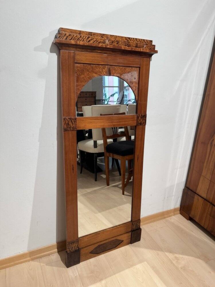 Biedermeier Mirror in Mahogany, Birch & Thuja Roots Wood, Austria, 1820s