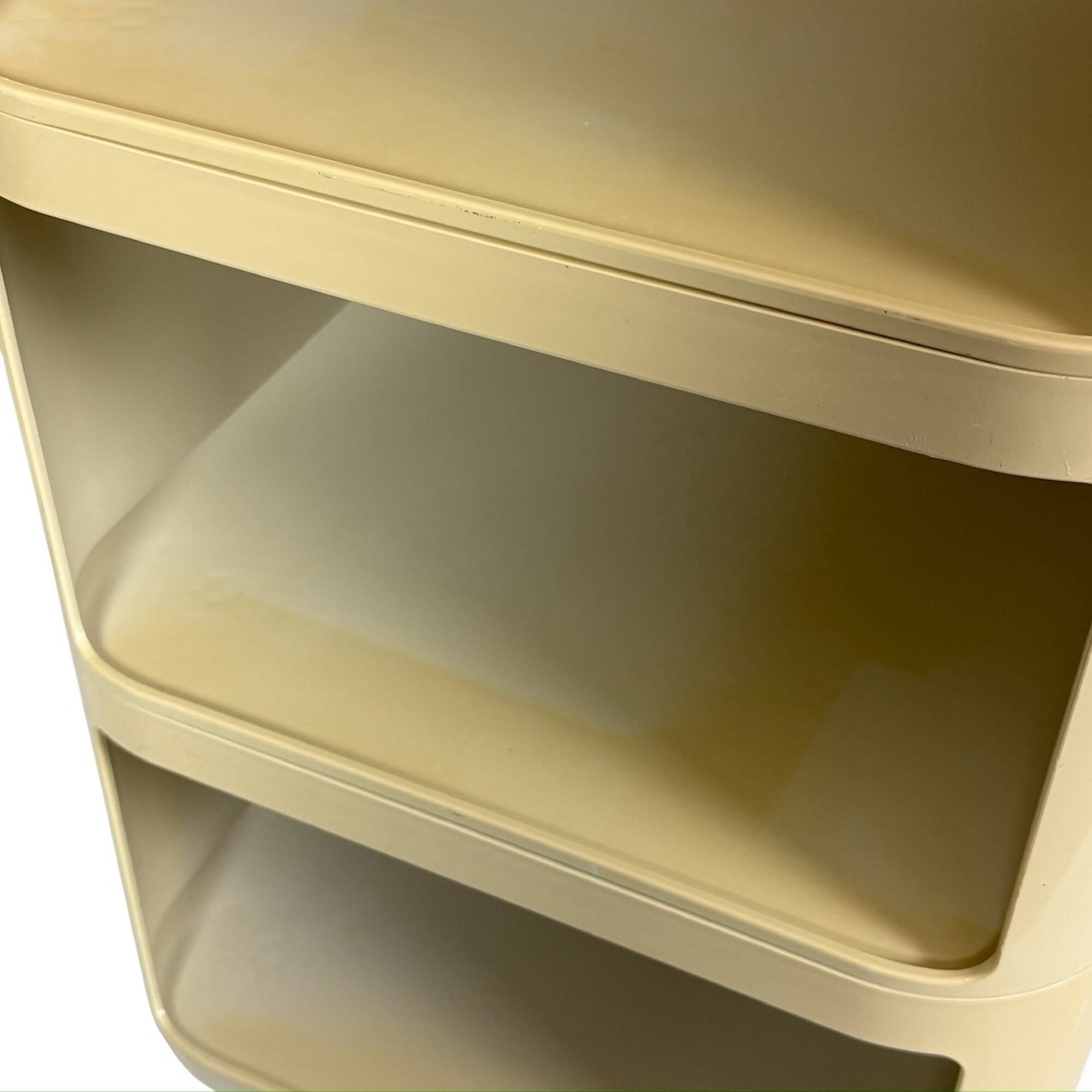 Cream Kartell Componibili Storage with Three Modules, Italian Vintage 1960s