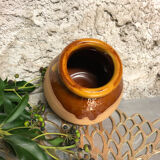 Glazed terracotta ball vase