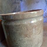 Three XXeme jam jars in glazed earth