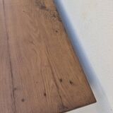 Table de Ferme en chêne massif 19éme, un tiroir piètement fuseau 1m49