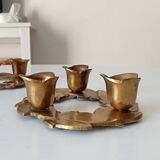 Vintage solid brass gold candle holder