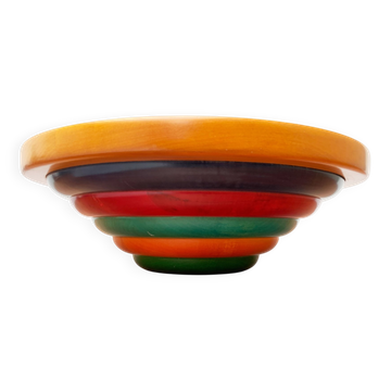 Coupe à fruits postmoderne en bois par Pietro Manzoni, Italie