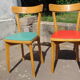 Duo of bistro chairs Luterma red/green