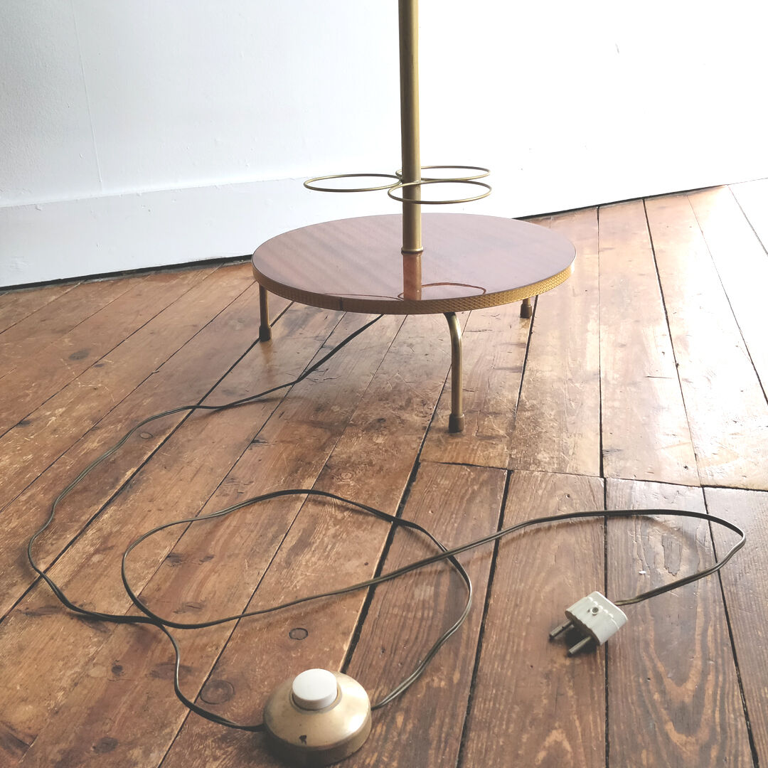 Lampadaire bar vintage formica et doré