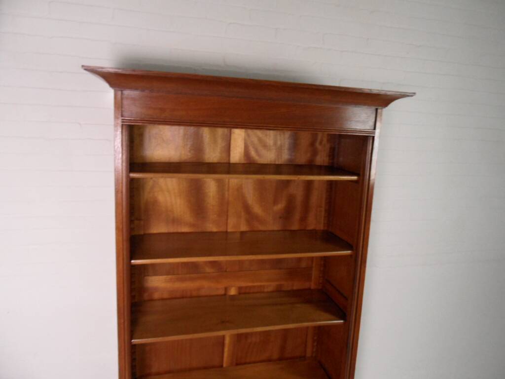 Antique oak open bookcase
