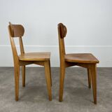Pair of Luterma bistro chairs, wood, 1950s